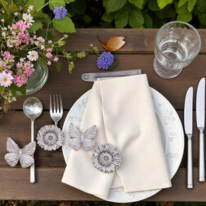Arthur Court Butterfly Butterfly and Flower Napkin Rings