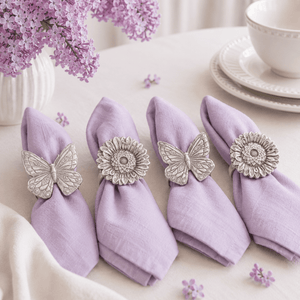 Arthur Court Butterfly Butterfly and Flower Napkin Rings