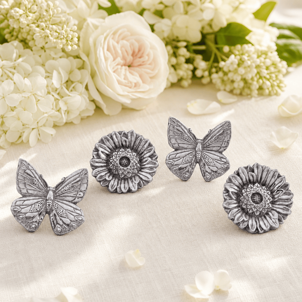 Arthur Court Butterfly Butterfly and Flower Napkin Rings