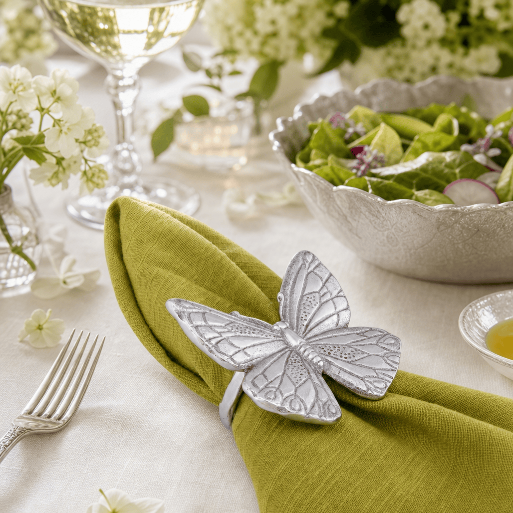 Arthur Court Butterfly Butterfly and Flower Napkin Rings