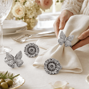 Arthur Court Butterfly Butterfly and Flower Napkin Rings