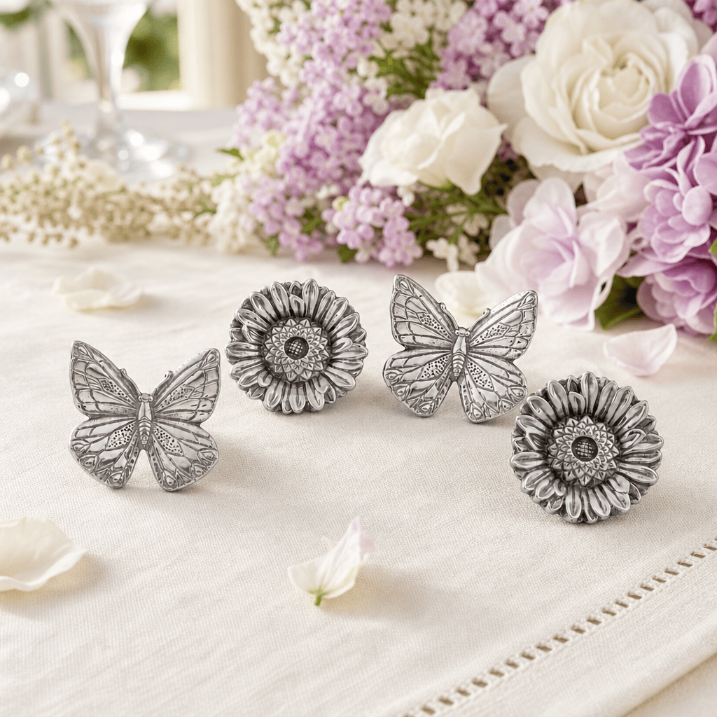 Arthur Court Butterfly Butterfly and Flower Napkin Rings