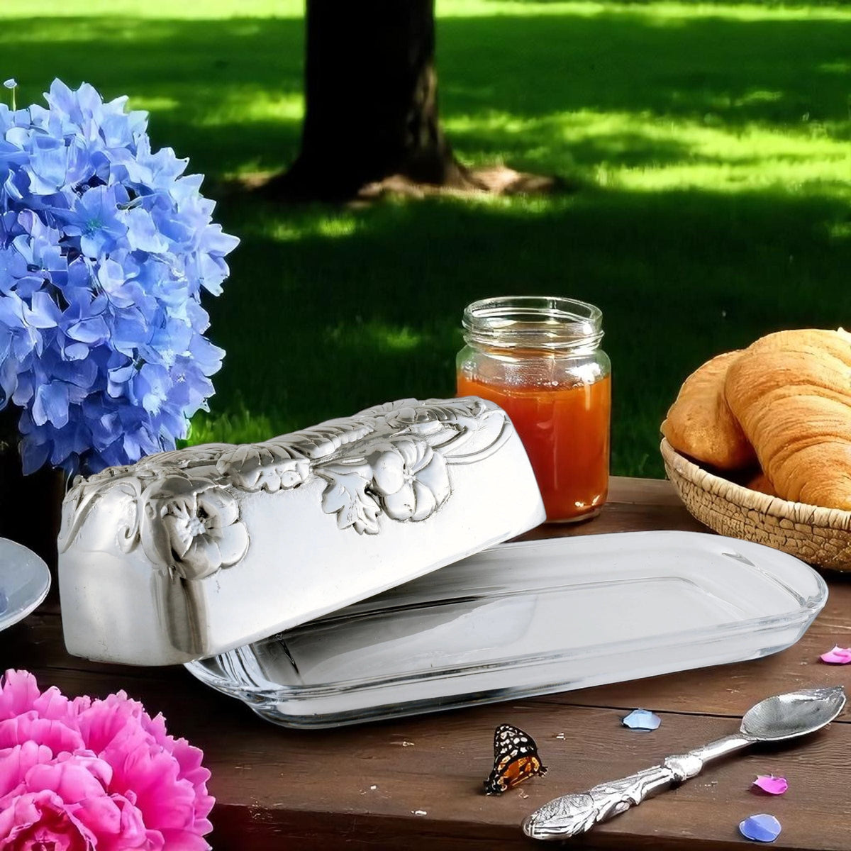 Arthur Court Butterfly Butterfly Butter Dish