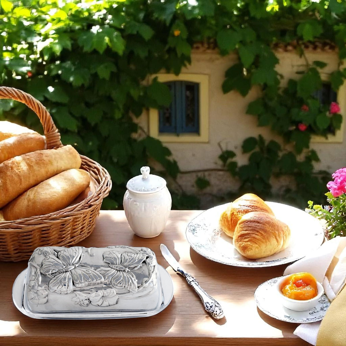 Arthur Court Butterfly Butterfly Butter Dish