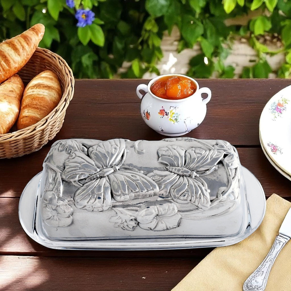 Arthur Court Butterfly Butterfly Butter Dish