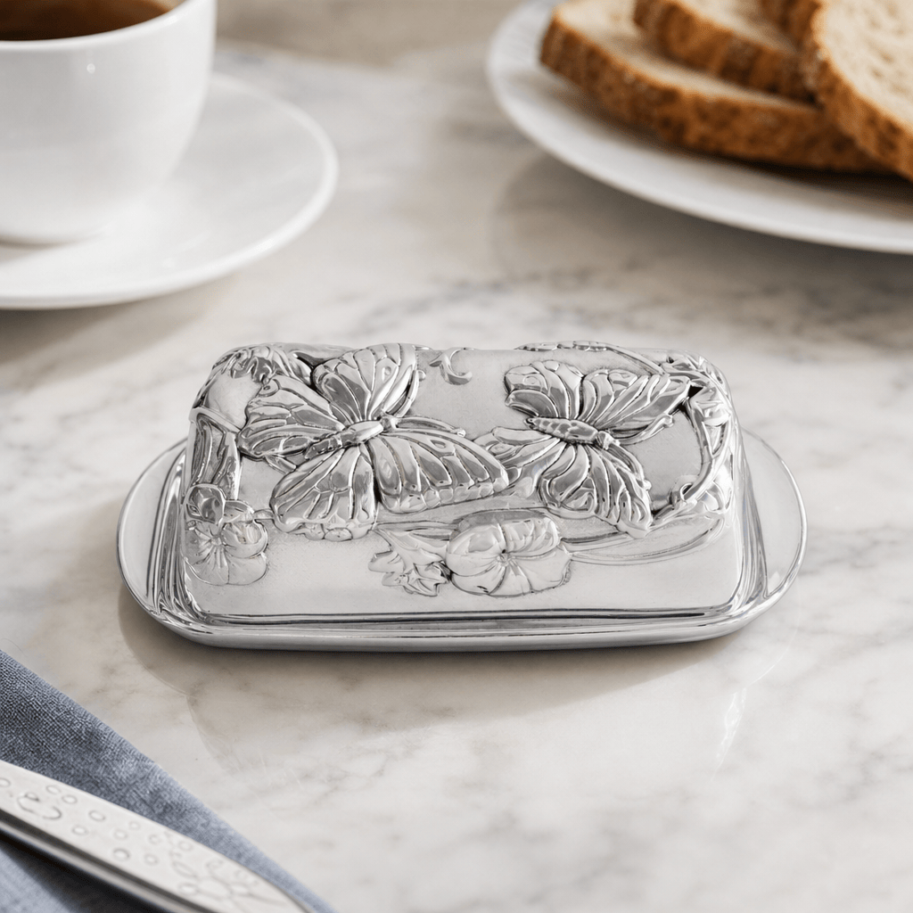 Arthur Court Butterfly Butterfly Butter Dish