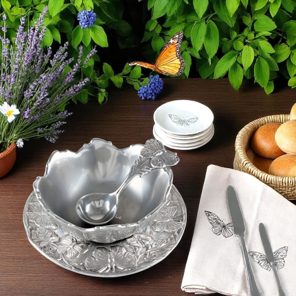 Arthur Court Butterfly Butterfly Condiment Set 3-piece
