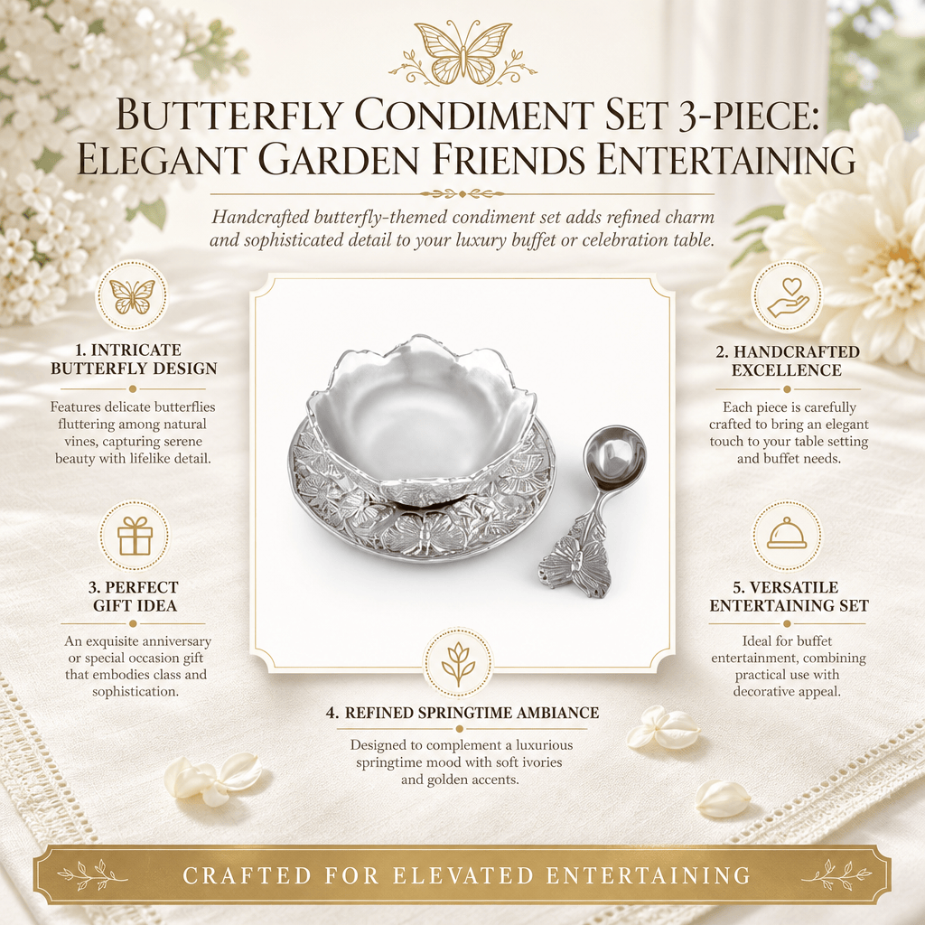 Arthur Court Butterfly Butterfly Condiment Set 3-piece