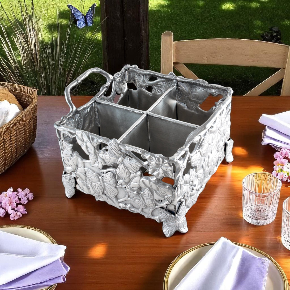 Arthur Court Butterfly Butterfly Flatware Caddy