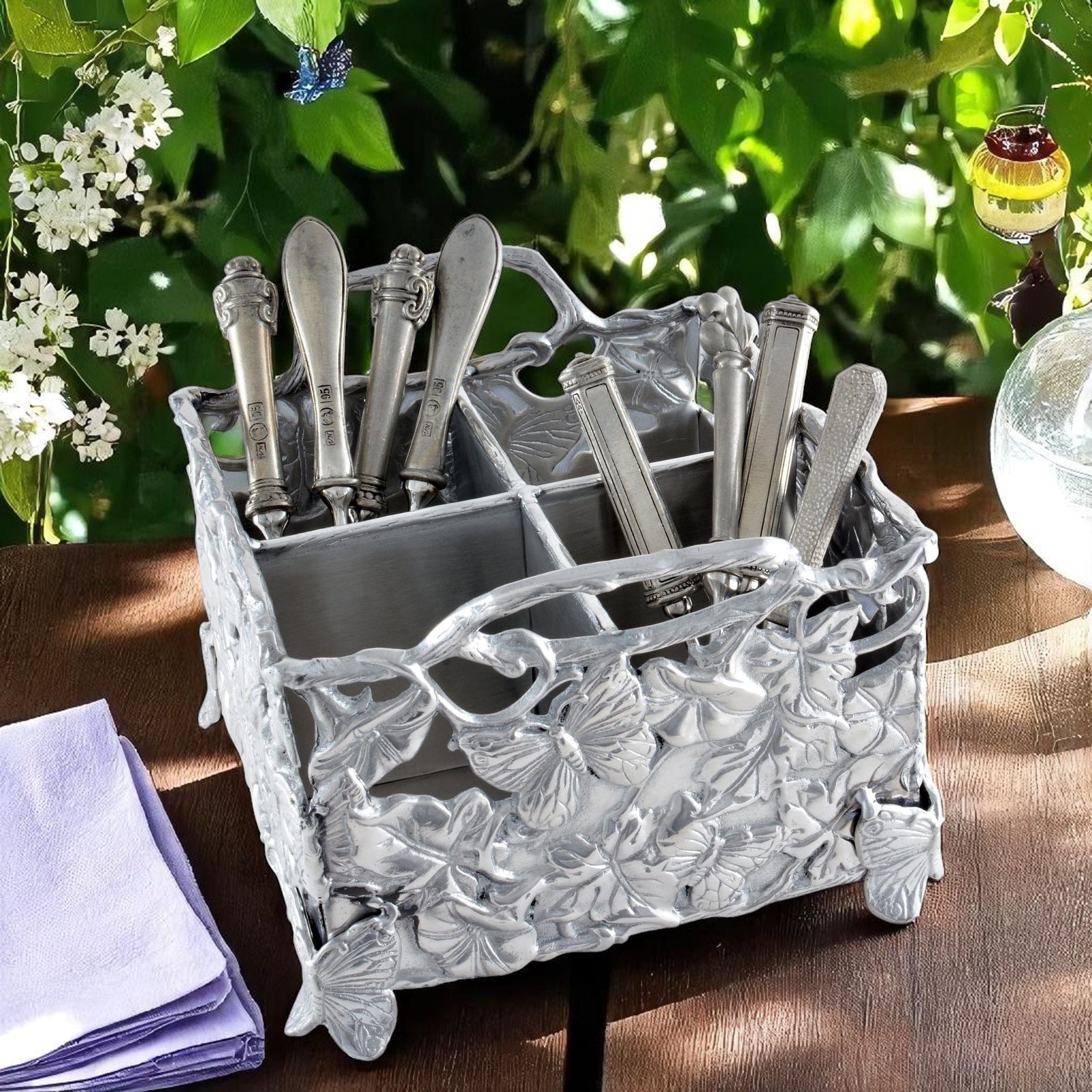 Arthur Court Butterfly Butterfly Flatware Caddy