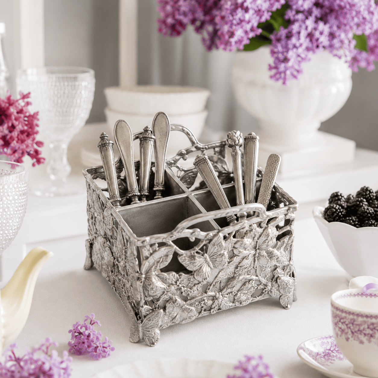 Arthur Court Butterfly Butterfly Flatware Caddy