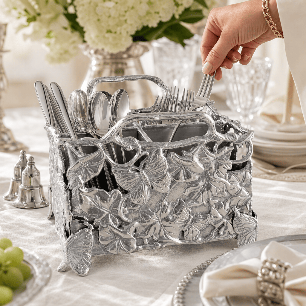 Arthur Court Butterfly Butterfly Flatware Caddy