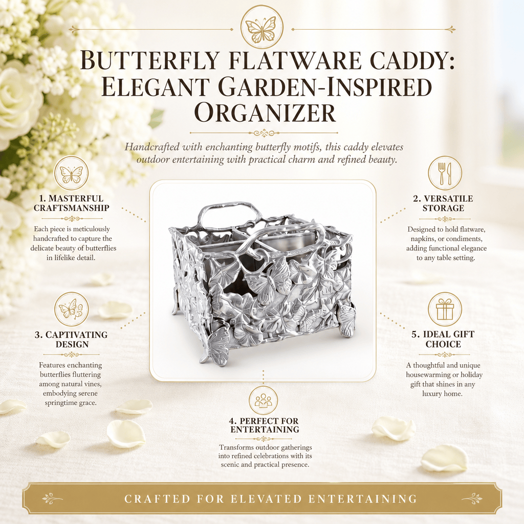 Arthur Court Butterfly Butterfly Flatware Caddy
