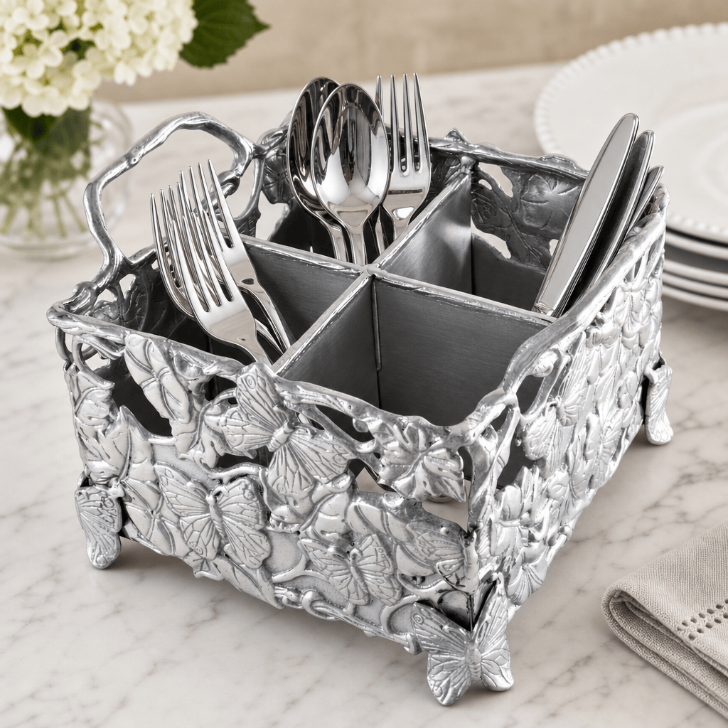 Arthur Court Butterfly Butterfly Flatware Caddy