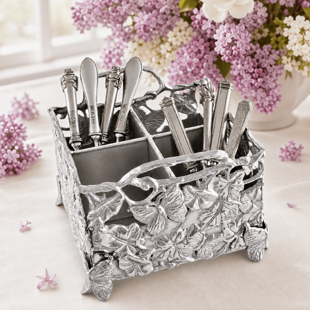 Arthur Court Butterfly Butterfly Flatware Caddy