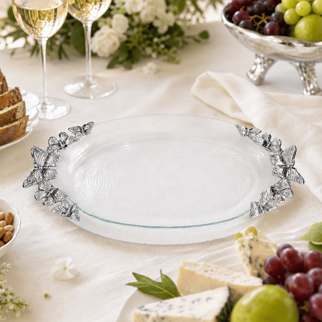 Arthur Court Butterfly Butterfly Glass Platter