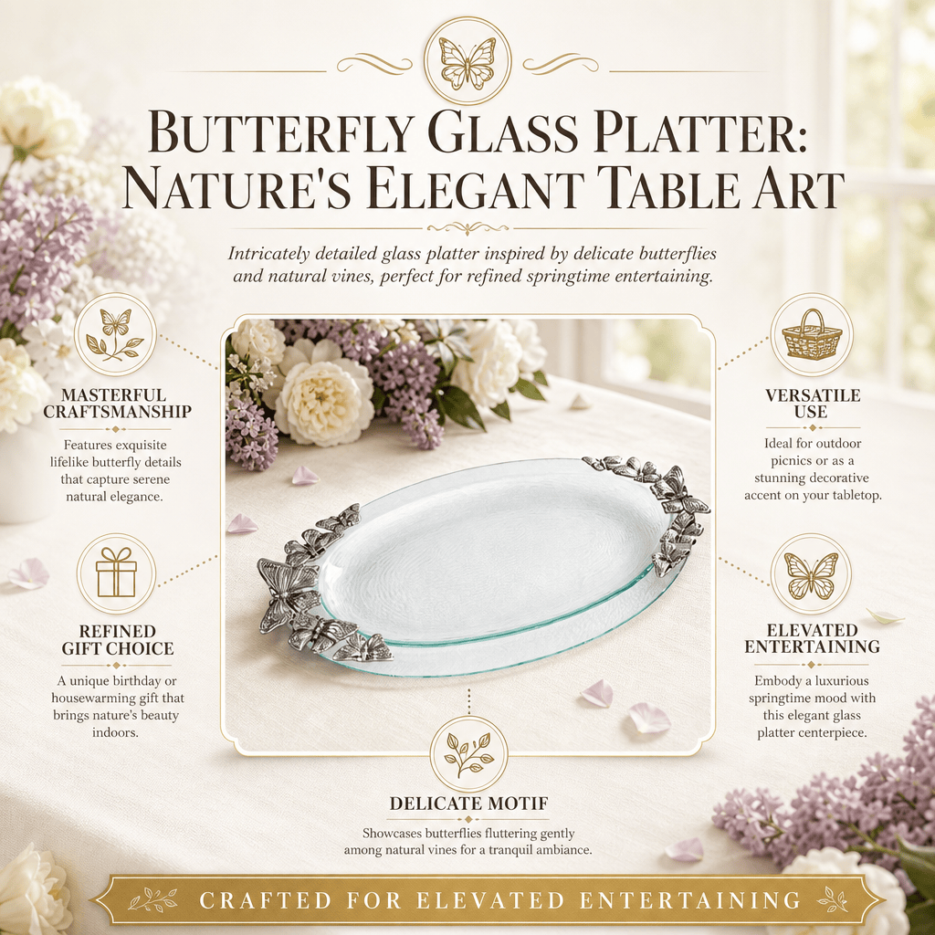 Arthur Court Butterfly Butterfly Glass Platter