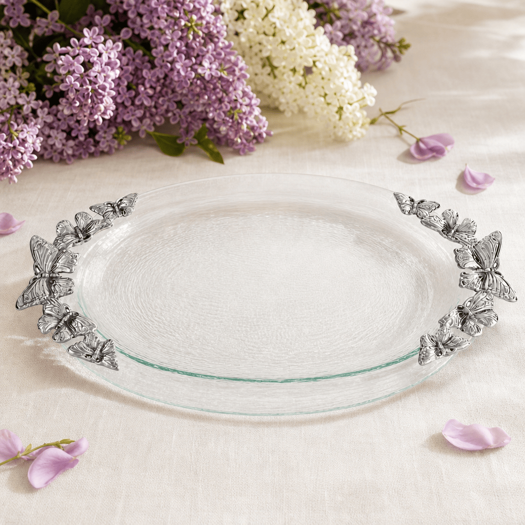 Arthur Court Butterfly Butterfly Glass Platter