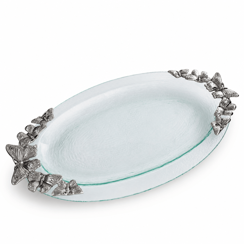 Arthur Court Butterfly Butterfly Glass Platter