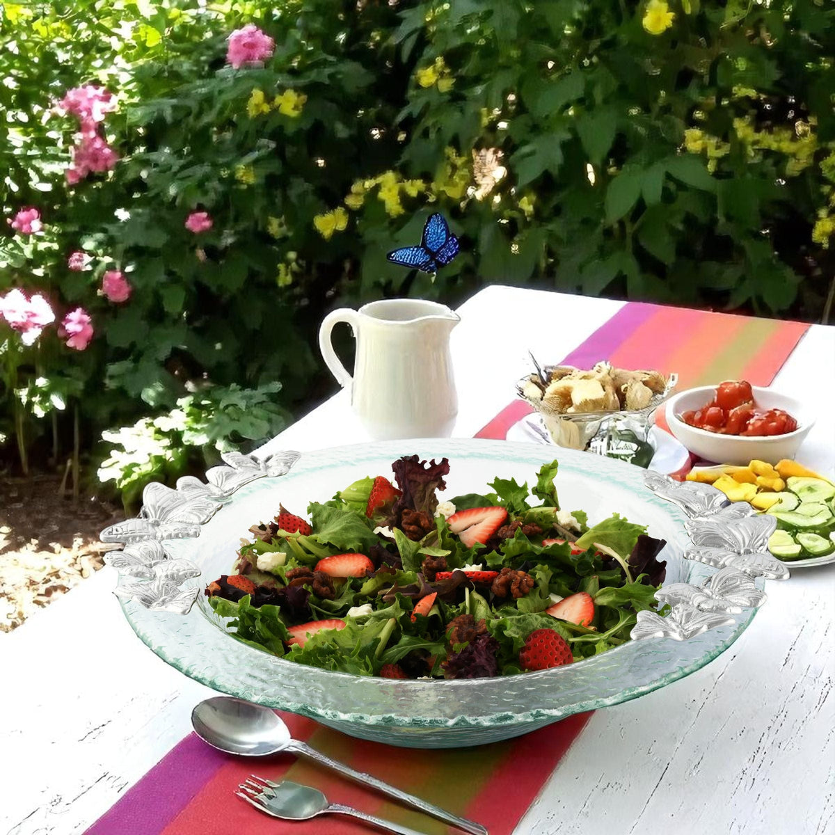 Arthur Court Butterfly Butterfly Glass Salad Bowl