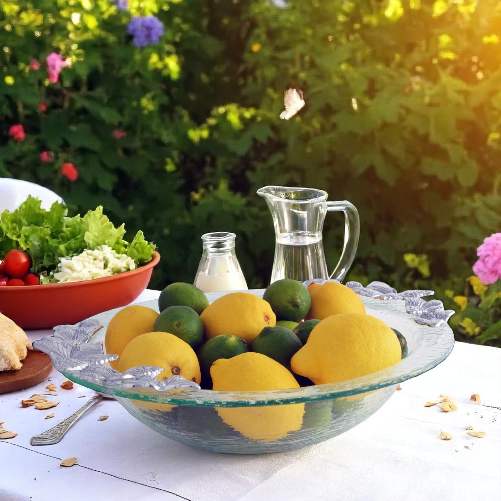 Arthur Court Butterfly Butterfly Glass Salad Bowl