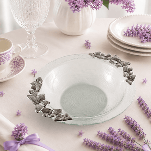 Arthur Court Butterfly Butterfly Glass Salad Bowl