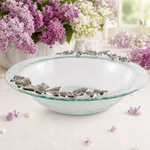 Arthur Court Butterfly Butterfly Glass Salad Bowl
