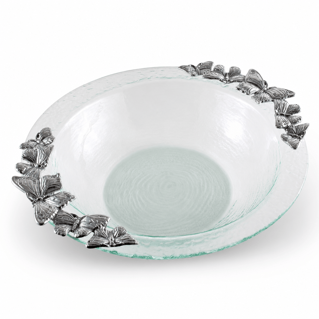 Arthur Court Butterfly Butterfly Glass Salad Bowl