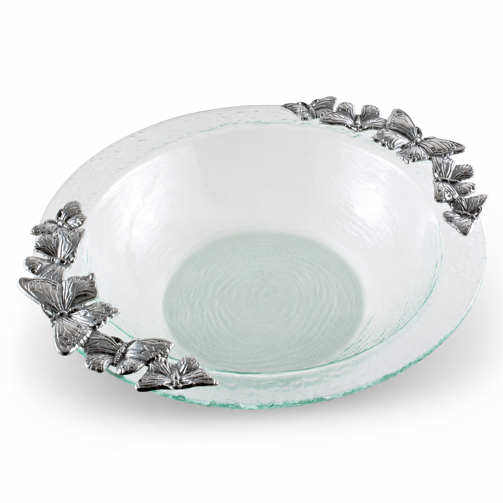 Arthur Court Butterfly Butterfly Glass Salad Bowl