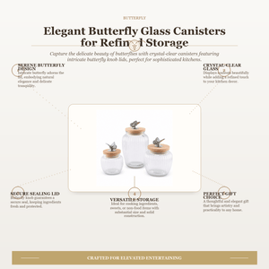 Arthur Court Butterfly Butterfly Knob Glass Canisters