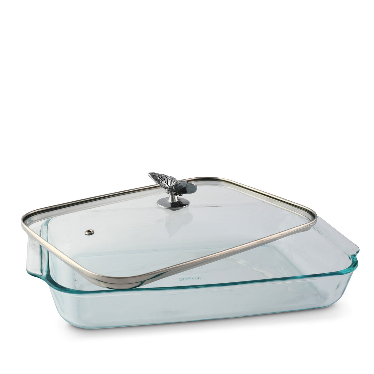 Arthur Court Butterfly Butterfly Lid with Pyrex 3 quart Baking Dish