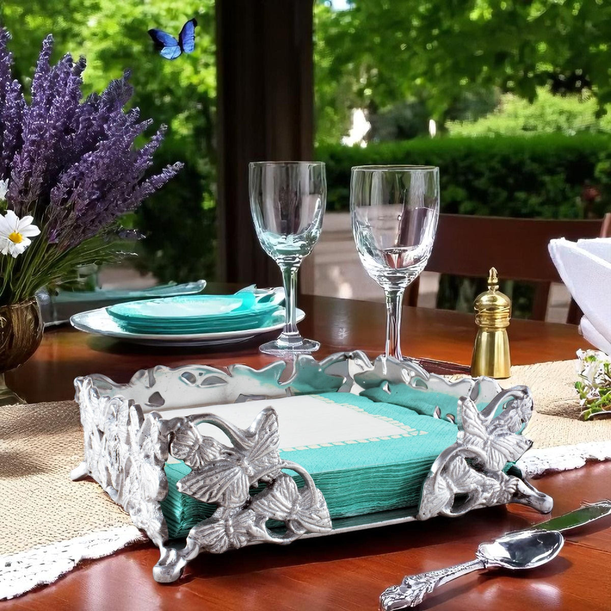 Arthur Court Butterfly Butterfly Luncheon Napkin Box