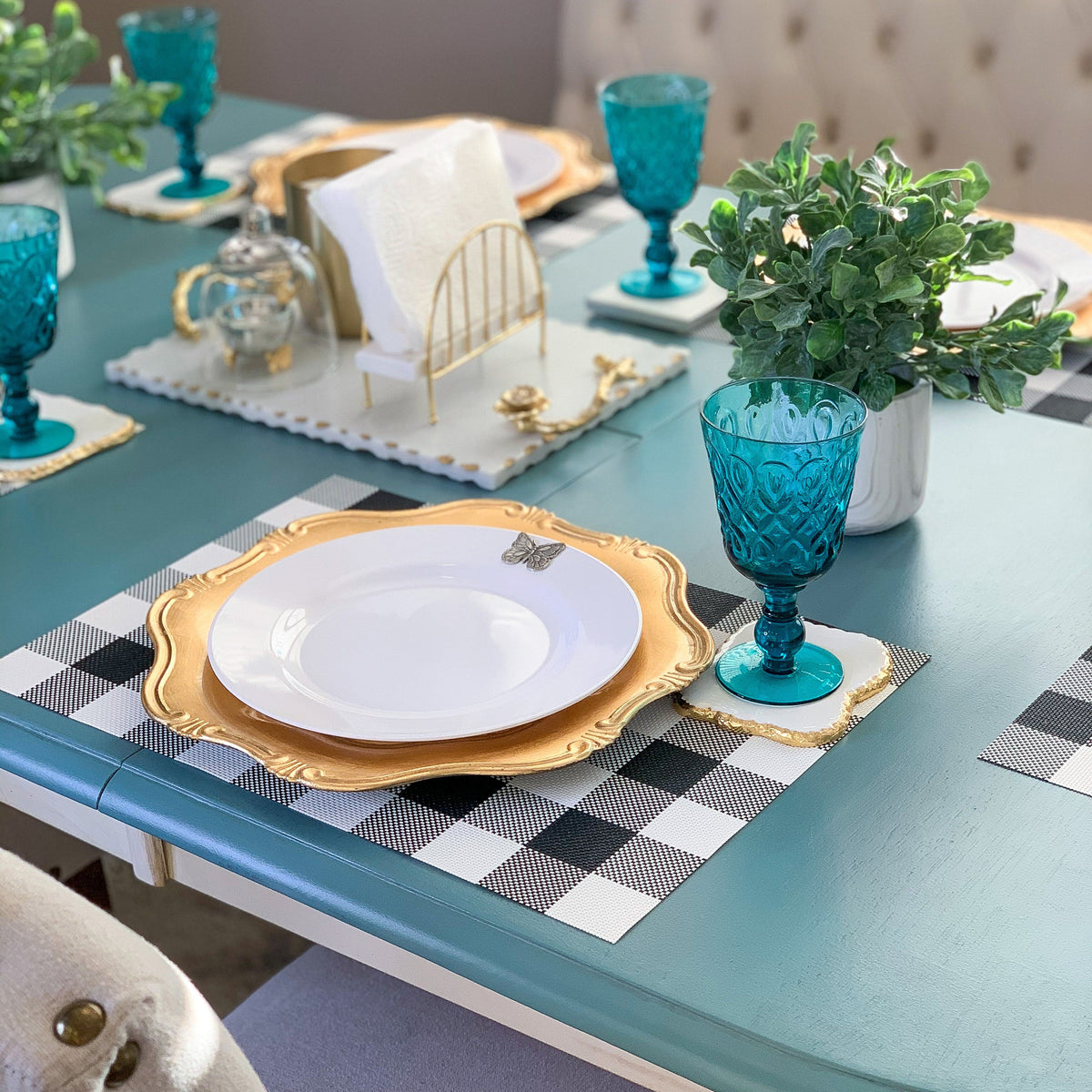 Arthur Court Butterfly Butterfly Melamine Lunch Plates - Set of 4