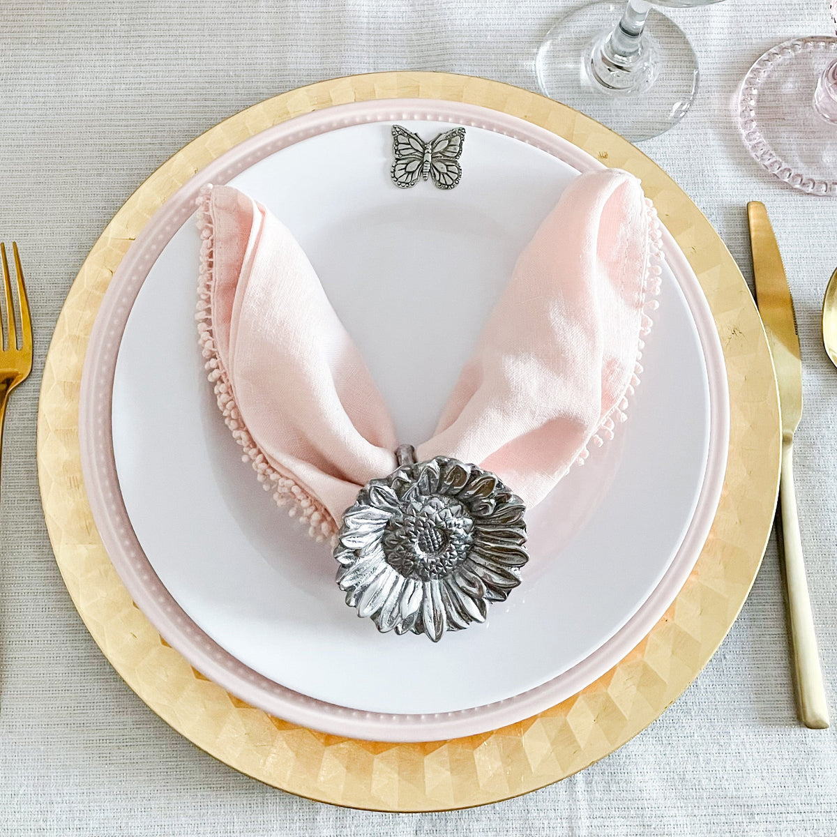 Arthur Court Butterfly Butterfly Melamine Lunch Plates - Set of 4