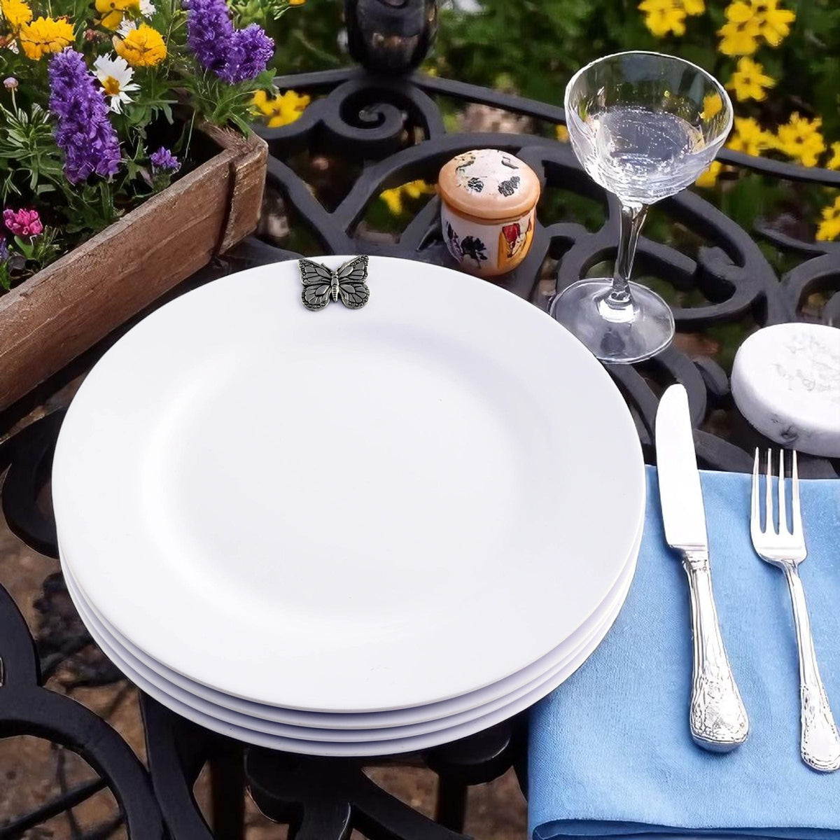 Arthur Court Butterfly Butterfly Melamine Lunch Plates - Set of 4