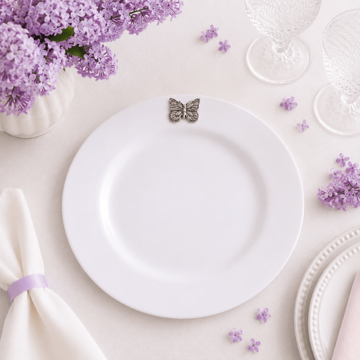 Arthur Court Butterfly Butterfly Melamine Lunch Plates - Set of 4