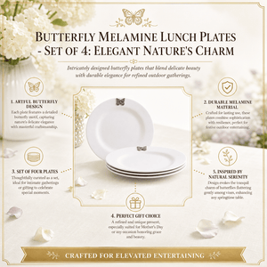 Arthur Court Butterfly Butterfly Melamine Lunch Plates - Set of 4