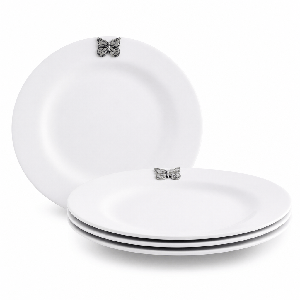 Arthur Court Butterfly Butterfly Melamine Lunch Plates - Set of 4