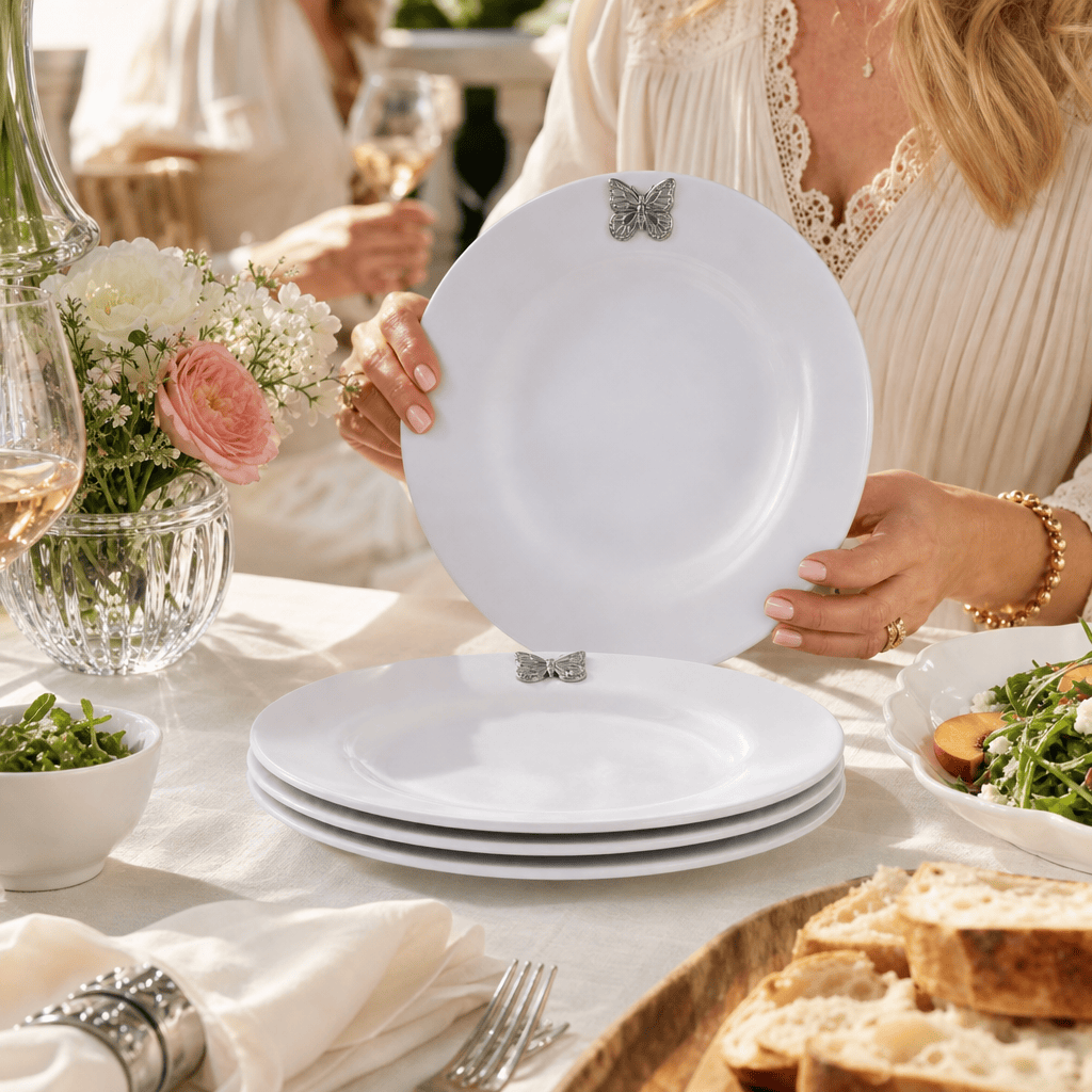 Arthur Court Butterfly Butterfly Melamine Lunch Plates - Set of 4