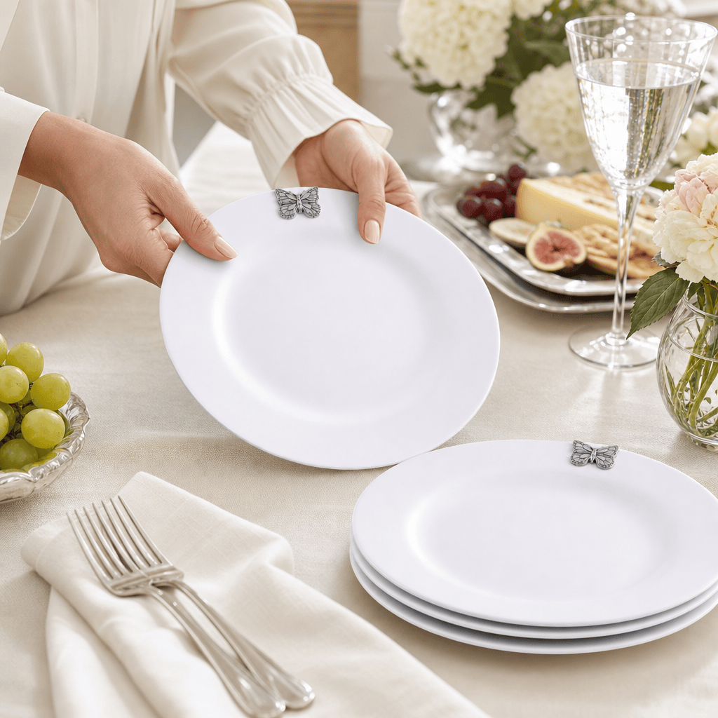 Arthur Court Butterfly Butterfly Melamine Lunch Plates - Set of 4
