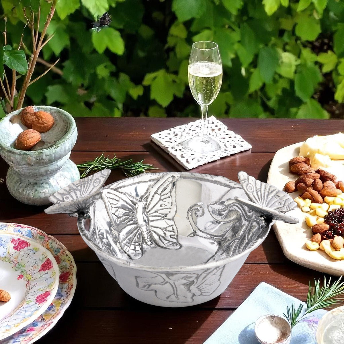 Arthur Court Butterfly Butterfly Nut Bowl