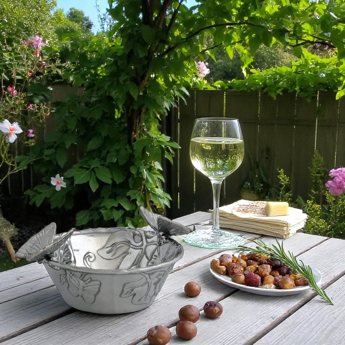 Arthur Court Butterfly Butterfly Nut Bowl