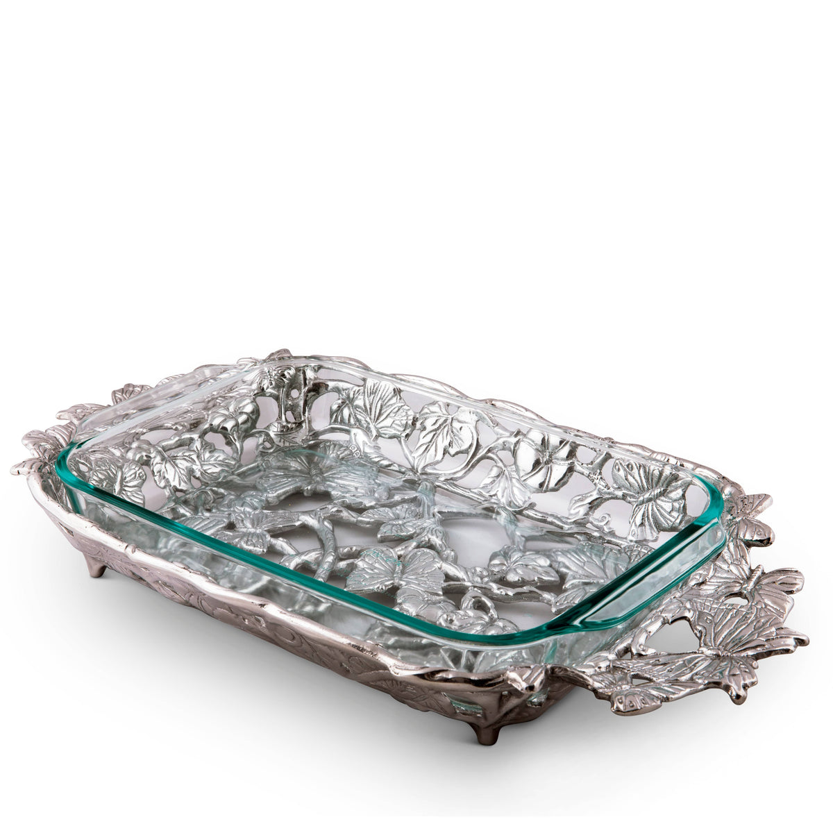 Arthur Court Butterfly Butterfly Pyrex Holder 3qt