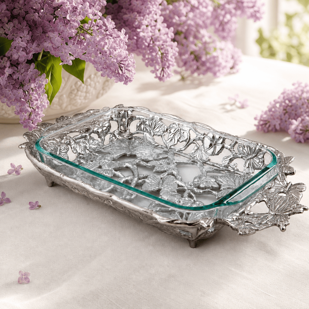 Arthur Court Butterfly Butterfly Pyrex Holder 3qt