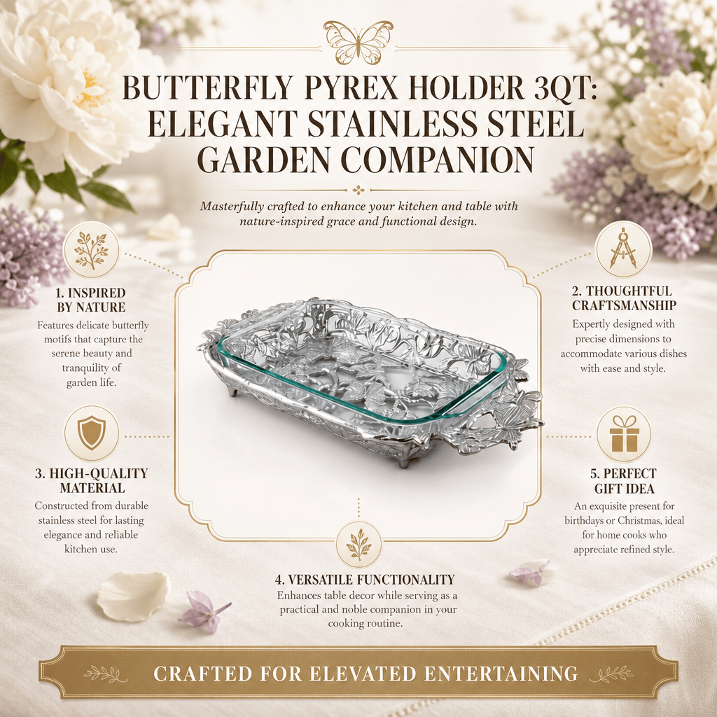 Arthur Court Butterfly Butterfly Pyrex Holder 3qt