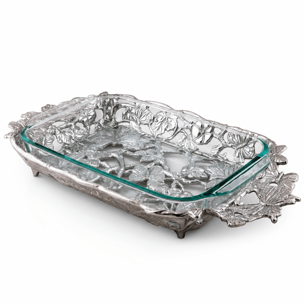 Arthur Court Butterfly Butterfly Pyrex Holder 3qt