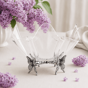 Arthur Court Butterfly Butterfly Stand Acrylic Bowl 14