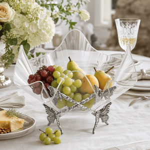 Arthur Court Butterfly Butterfly Stand Acrylic Bowl 14