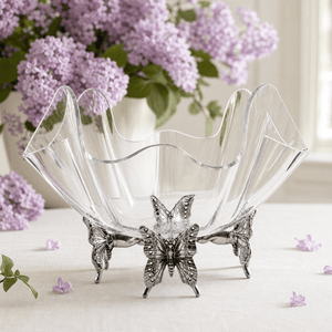 Arthur Court Butterfly Butterfly Stand Acrylic Bowl 14