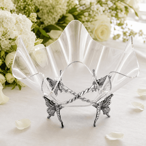 Arthur Court Butterfly Butterfly Stand Acrylic Bowl 14
